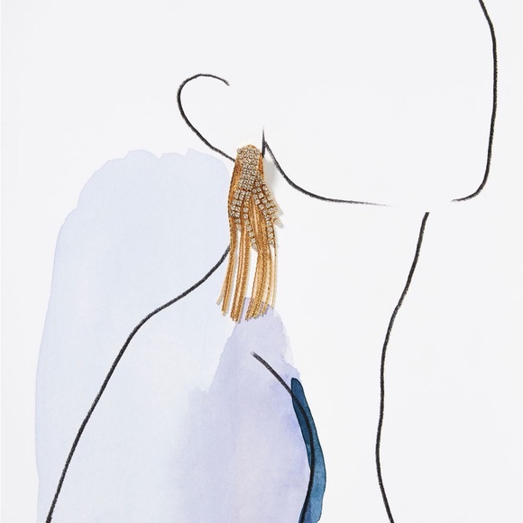 Nwt crystal fray dangle earrings - Picture 1 of 7